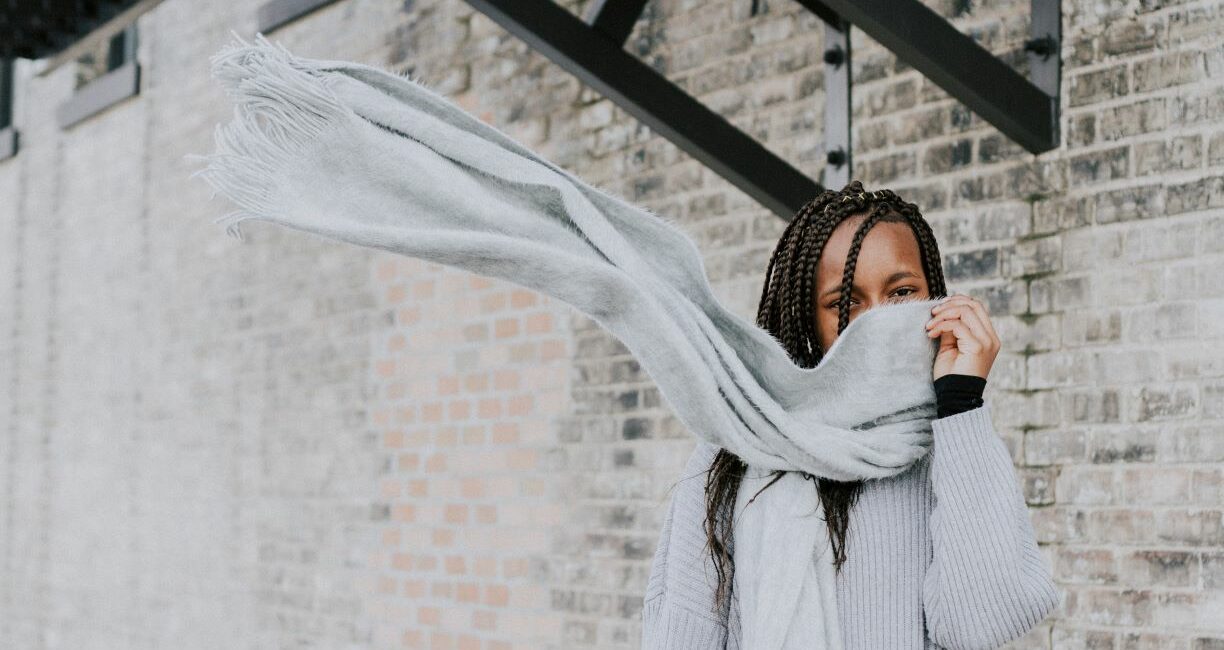 Girl in woollen jumper